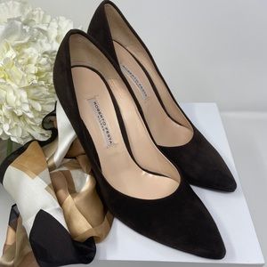 Roberto Festa Brown Suede  Italian Pumps 38 1/2